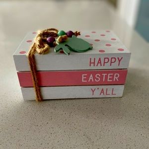 HAPPY EASTER STACKED BOOKS DECOR